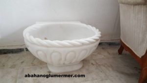 oval mermer kurna