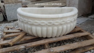 geniş kavun dilimli mermer kurna ku-35 ölçüleri : 70x45x25 fiyatı : 1500 tl
