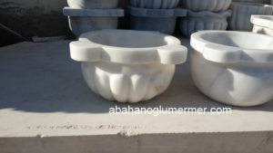 afyon beyaz kavun dilimli mermer kurna ku-081 ölçüleri : 45x25 cm fiyatı : 450 tl